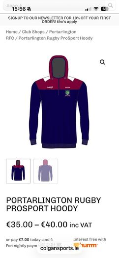 Portarlington Rugby Jersey, Shorts, Hoody & Windbreaker