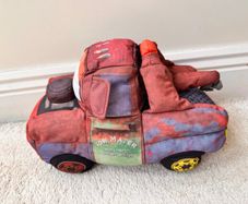Disney Pixar Cars Mater Soft Plush Tow Truck 2011 NOT Working Nothing Inside approx. 28 cm. long Used Please see photos