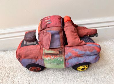 Disney Pixar Cars Mater Soft Plush Tow Truck 2011 NOT Working Nothing Inside approx. 28 cm. long Used Please see photos