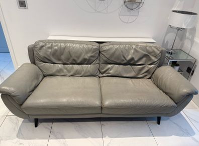 grey leather couch