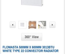 Flomasta 500mm x 600mm 3013BTU White Type 22 Convector Radiator