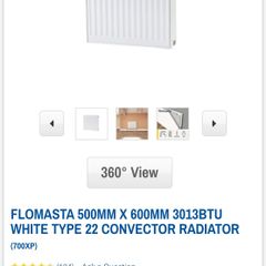 Flomasta 500mm x 600mm 3013BTU White Type 22 Convector Radiator