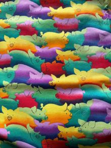 Pig design curtains size 160cm x 150cm (62inch x 59inch) fully lined
