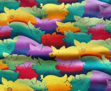 Pig design curtains size 160cm x 150cm (62inch x 59inch) fully lined