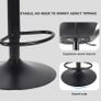 Bar Stools Set of 2 Bar Chairs,Modern Height Adjustable Kitchen Stools With Backs, Swivel Faux Leather Kitchen Island Chairs(All Black) Image 7