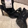 Zara Woman's Black Leather & Mesh open toe ankle bootie Image 3