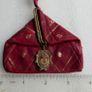 Vintage 50's Italian  Red Leather Triangle Coin Purse Image 6