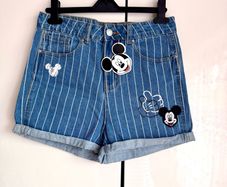 Disney Mickey Mouse Denim Shorts - Size 6 - New with Tags - Waist 37cm