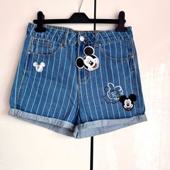 Disney Mickey Mouse Denim Shorts - Size 6 - New with Tags - Waist 37cm