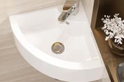 Bathroom Corner Basin Sink - Geworzi Cloakroom Basin, Corner Wall Hung Sink Hand Wash Basin, White Ceramic Bathroom Sinks Small Washbasin Modern Design for Cloakroom/WC/Toilet - 460x330x127