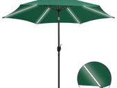 Parasol with LED Lights and Aluminium Pole 300 cm Green