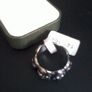 Gothic Stainless Steel 7 Skull Rings with Black Cubic Zirconia Stones (Set of TWO in Size X) Image 4