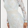 Pretty LittleThing Isobel Dusty Blue Lace High Neck Bodycon Dress BNWOT Image 3