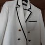 ladies jcream /Black trimmed jacket Image 6