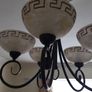 Beautiful 5 Arm Bronze Ceiling Light With Glass Shades Image 4