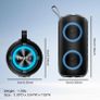 Dyurwa ZY02 Bluetooth Speaker with Lights, 24W, 52mm Dual Speakers, Fantastic Sound, 12H Outdoor Portable Speaker, Hands-Free Calling, IPX6 Waterproof for Parties/Travel/Camping/Home Image 4