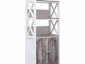 Bathroom Cabinet White and Brown 46x24x116 cm Paulownia Wood