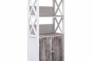 Bathroom Cabinet White and Brown 46x24x116 cm Paulownia Wood
