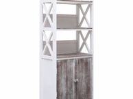main image for ad Bathroom Cabinet White and Brown 46x24x116 cm Paulownia Wood