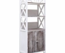 Bathroom Cabinet White and Brown 46x24x116 cm Paulownia Wood