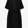 Zara black round neck midi belted dress with contrast knit sleeves, size L- UK 12 Image 4