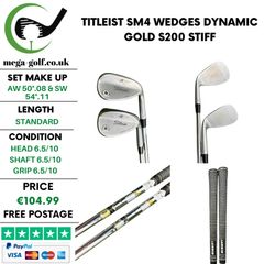 Titleist SM4 Wedges Aw 50.08 & Sw 54.11 / Dynamic Gold S200 Stiff