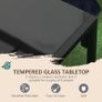 Garden Furniture Set, 1 Glass Table, 2 Armchairs, 1 Sofa, Weather-Resistant, 114cm x 70cm x 67cm, Gray + Black Image 4