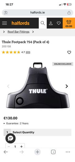 THULE Footpack 754 for car without rails or roof fixings