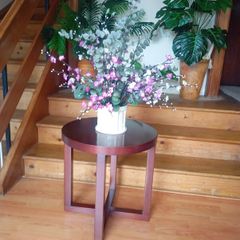( BRAND NEW ). Round Hard Wood End Table