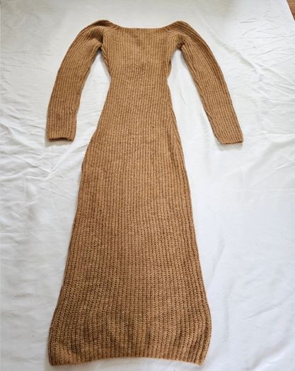 Bardot Brown Knit Cutout Midi Dress RRP 120E
