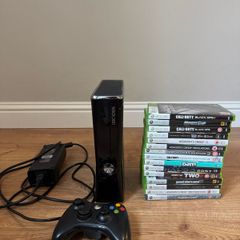 Xbox 360 games console 228GB hard drive with 15 games and 1 controller
