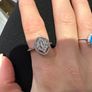 Art Deco Vintage Style Crystal Stone Silver Ring Image 2