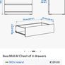 Ikea MALM Chest of 4 drawers Image 7