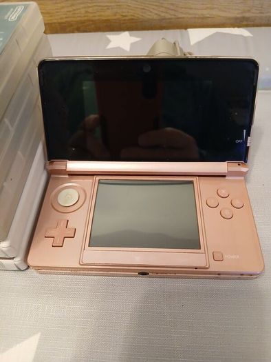 Nintendo 3DS Pearl Pink Console Bundle + Charger, Travel Case & 6 Classic Games!
