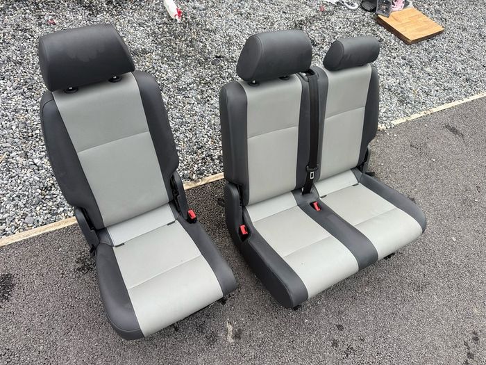 Van Rear Seats.Double-Single.Grey/Black Good Condition