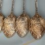 Antique coffee spoons gold & silver plated  engraved magnificent Image 3