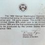 PROOF 1982 G.Washington 1/2 Dollar Silver Commemorative Coin Box COA Image 3