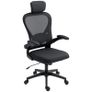Office chair Ergonomic desk chair with flip-up armrests, adjustable lumbar support Black Image 6