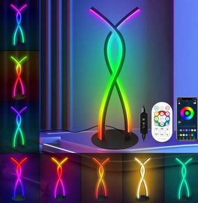 LED Bedside Table lamp, Modern Bedside Light Desk Nightstand Lamp RGBIC Color Changing Dimmable with Remote Music Sync Bluetooth APP Control Night Light for Home Living Bedroom Office Decor