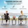 Patio Bistro Set Folding Patio Furniture Set with 2 Chairs and Table Image 3