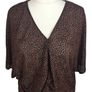 M&s Dark Brown Orange Circle Print Short Dolman Sleeve Rushed Blouse Uk 22 Image 9