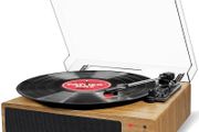FREE EXPRESS SHIPPING Vinyl Record Player with Speakers Vintage Turntable for Vinyl Records, Belt-Drive 3-Speed 33/45/78 RPM LP Vinyl Player, Supports Headphone Jack, AUX IN, RCA Output
