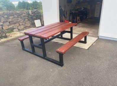 Steel picnic bench