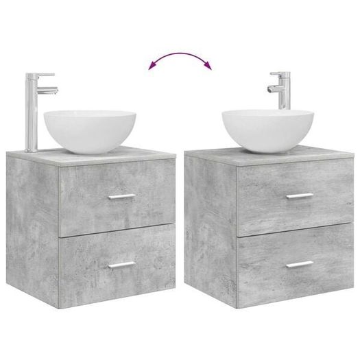 Wall-Mounted Sink Vanity Set With 2 Drawers