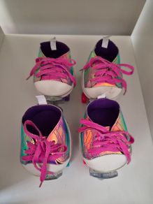 Build-A-Bear Rainbow Holographic Roller Skates (2 Pairs / 4 Skates)