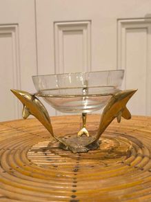 Brass and glass dolphins