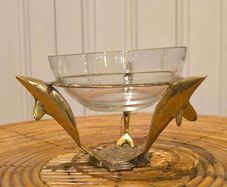 Brass and glass dolphins