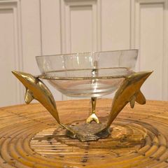 Brass and glass dolphins