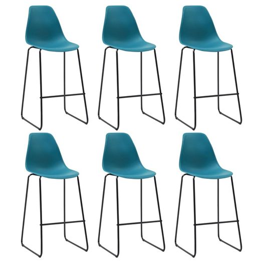 Bar Chairs 6 pcs Turquoise Plastic