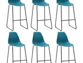 Bar Chairs 6 pcs Turquoise Plastic
